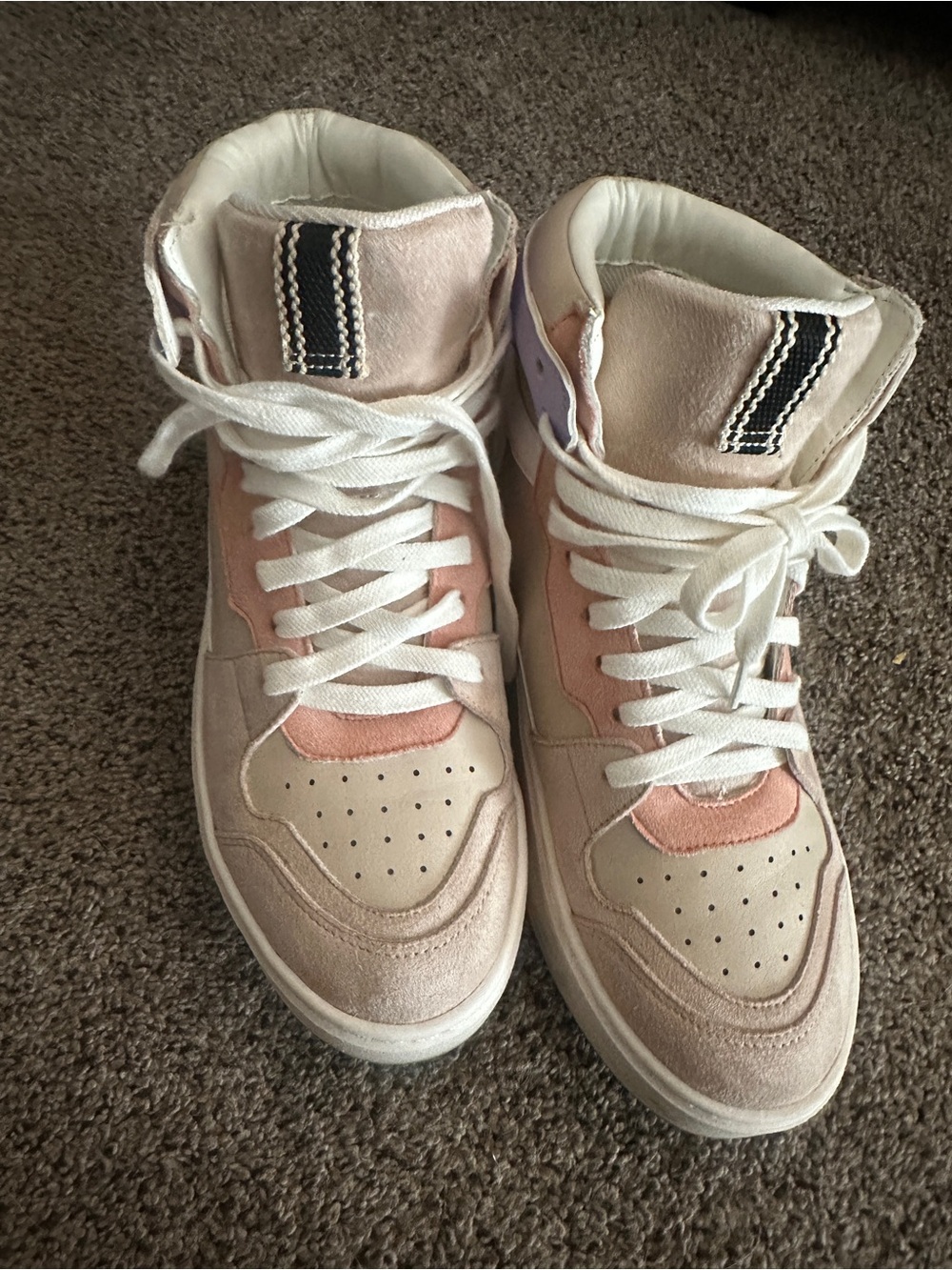 Womens High-Top Fashion Sneakers in Blush